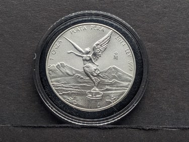 2014 Mexican Silver Libertad Round. One Troy Ounce Silver.999 Fine