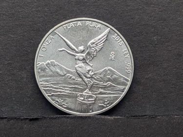 2015 Mexican Silver Libertad Round. One Troy Ounce Silver.999 Fine