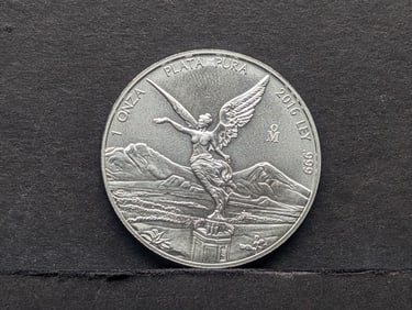 2016 Mexican Silver Libertad Round. One Troy Ounce Silver.999 Fine