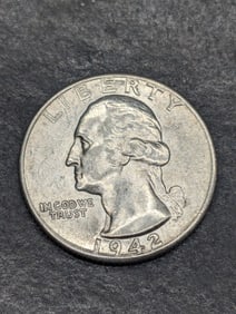 **AU+** 1942-D Washington Silver Quarter