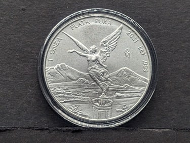 2021 Mexican Silver Libertad Round. One Troy Ounce Silver.999 Fine