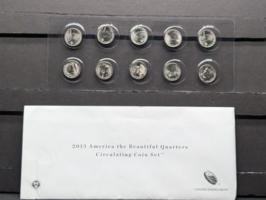 2013 America the Beautiful Quarters Mint Mark Collection (10 Coins)