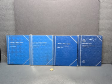 4 Whitman Albums Lincoln Cent Collection, Not Complete books - Holds Lincoln Cents from 1909-1974