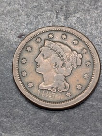 1854 Braided Hair Large Cent **FINE+**