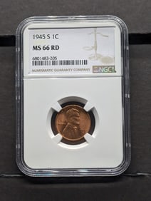 1945-S Lincoln Wheat Cent - NGC MS66 RD