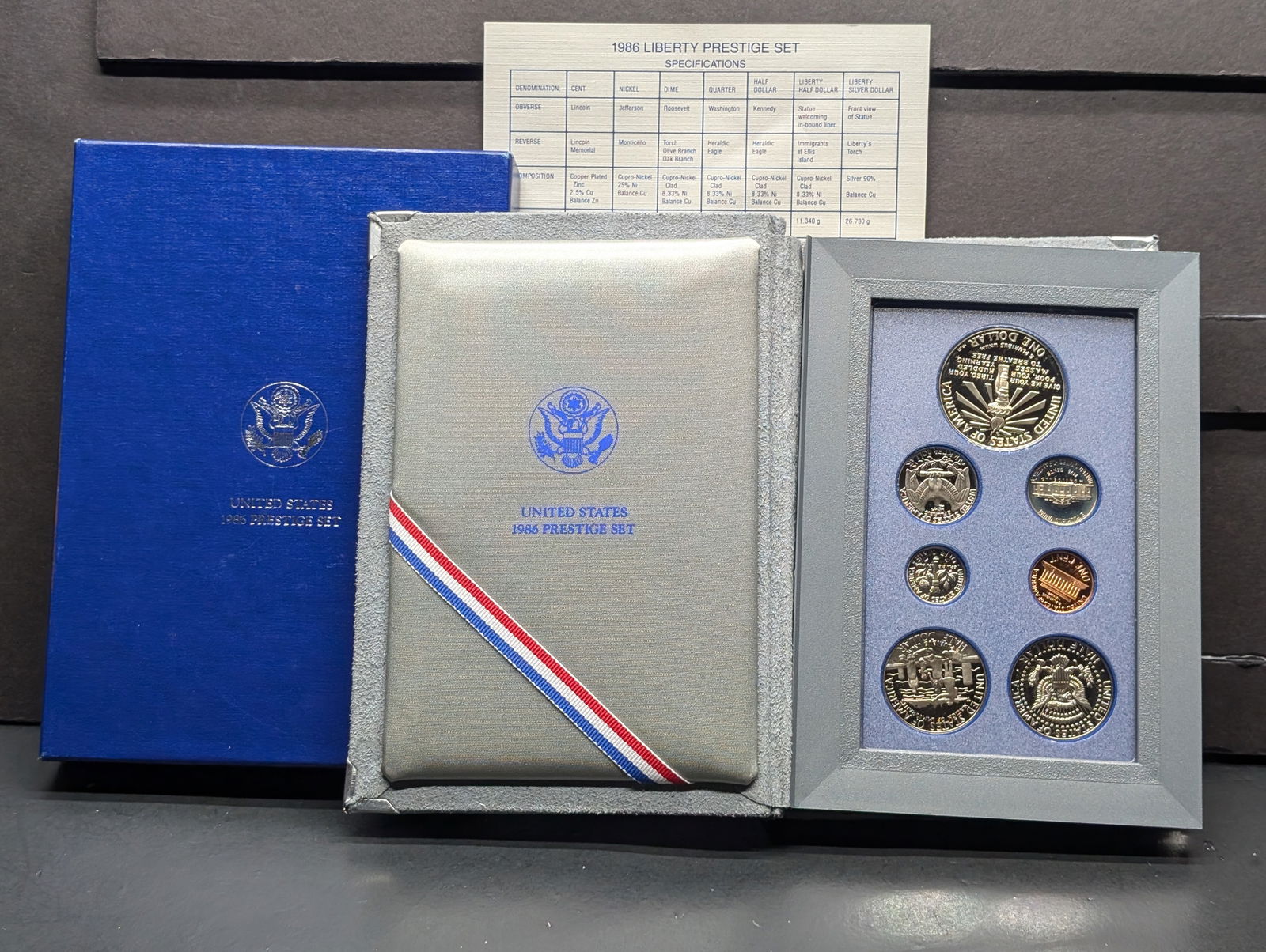 1986-S U.S. Mint Prestige Set in OGP w/ COA - Statue of Liberty (1 of 5)