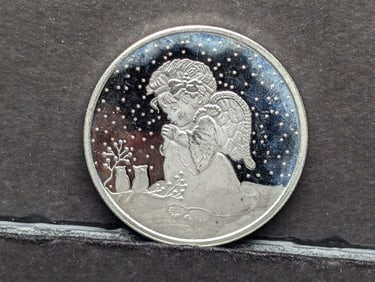 2023 - 1 Oz. .999 FINE SILVER Baby Angel in the Snow Designed Round