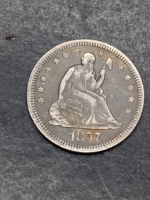**VF+** 1857-O w/ Drapery Seated Liberty Quarter