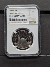 1986-S PROOF Statue of Liberty Half Dollar - NGC PF69 ULTRA CAMEO