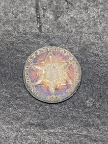 **XF - TONED** 1858 Three Cent Silver