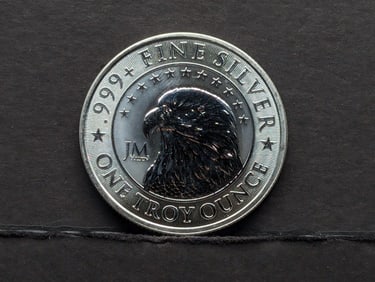 1 Oz. .999 FINE SILVER JM Bullion - Eagle Head Designed Round