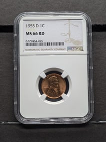 1955-D Lincoln Wheat Cent - NGC MS66 RD