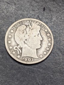 1901-O Barber Silver Half Dollar **VG**