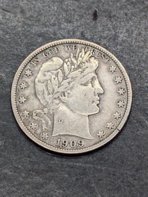 1909-S Barber Half Dollar - XF - Inverted MM