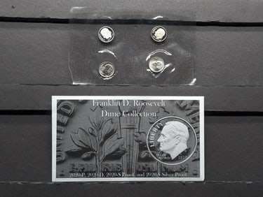 2020 Franklin D. Roosevelt Dime Mint Mark Collection Includes Silver Proof Dime