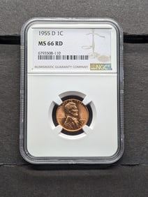 1955-D Lincoln Wheat Cent - NGC MS66 RD