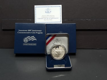 2007-P PROOF Jamestown 400th Anniv. Commemorative Silver Dollar in OGP w/ COA