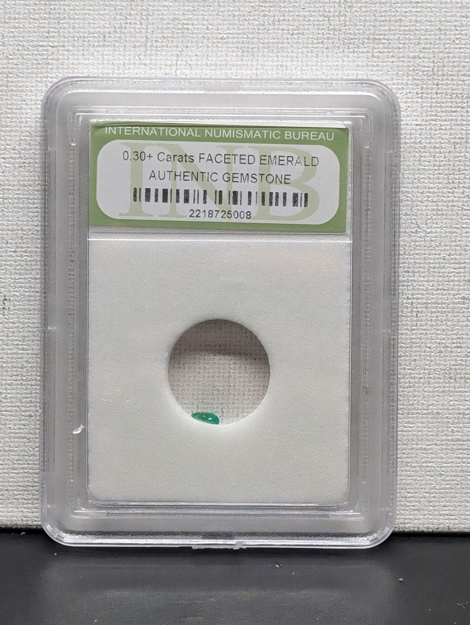 Authentic Gemstone!! Faceted .30+ Carat Emerald!! - Slabbed (1 of 3)