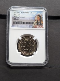 2021-D Sacagawea Military Service $1 Coin - NGC MS68