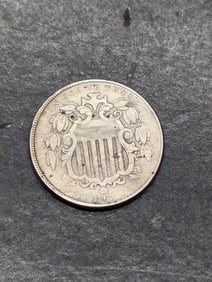 1867 w/ Rays Shield Nickel **VF+**