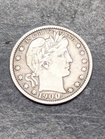 **VF+** 1900-S Barber Silver Quarter