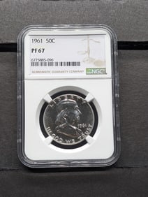 1961 PROOF Franklin Silver Half Dollar - NGC PF67