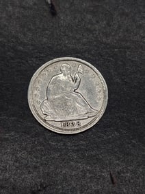 **AU+** 1838 w/ Drapery & Small Stars Seated Liberty Half Dime