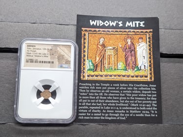 Judaea Alex, Jannaeus 103-76 BC AE Prutah Biblical "Widow's Mite" - NGC ANCIENTS w/ COA