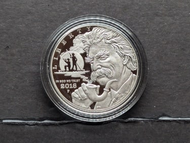 2016-P PROOF Mark Twain Commemorative Silver Dollar in Capsule