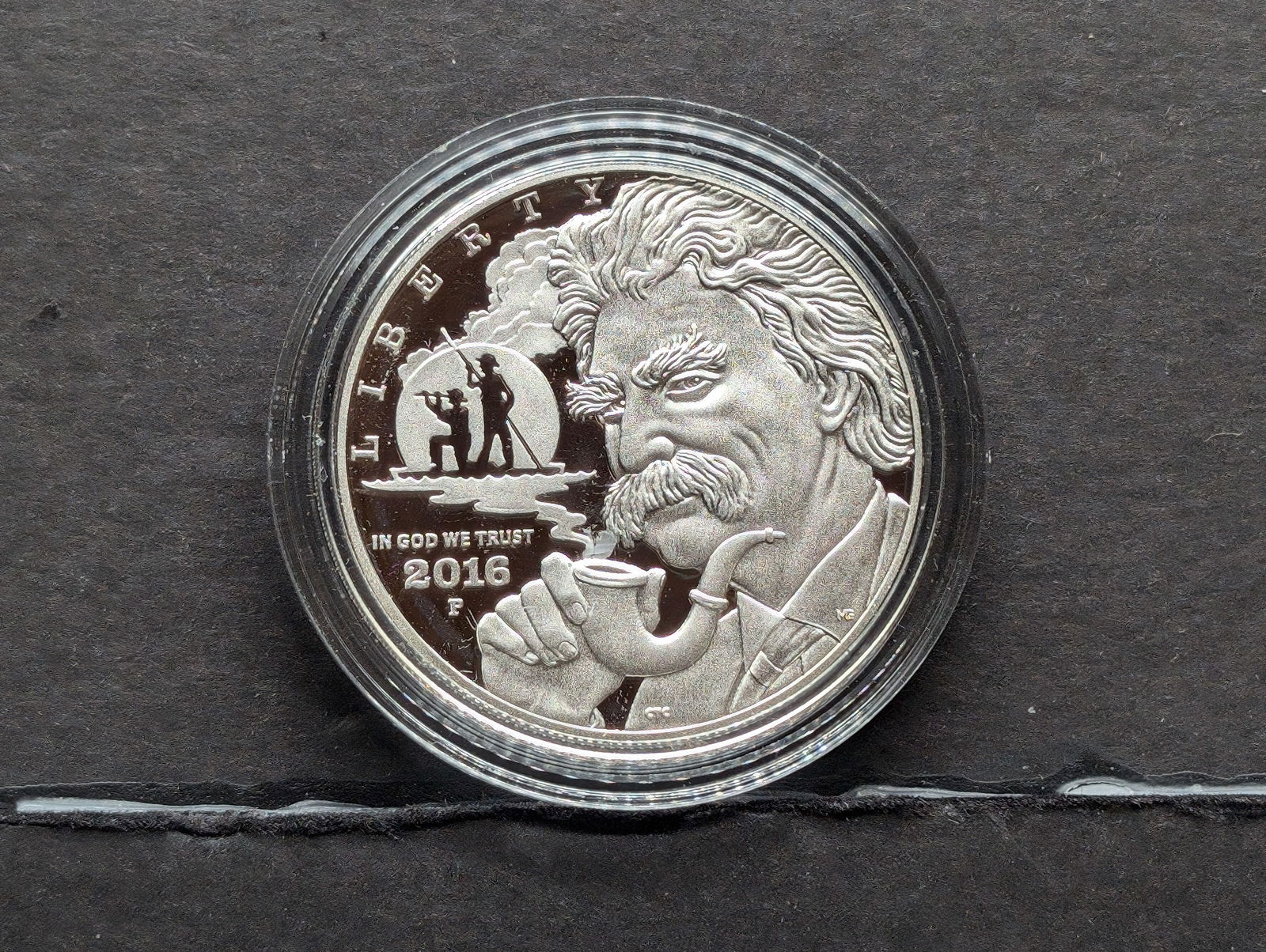 2016-P PROOF Mark Twain Commemorative Silver Dollar in Capsule (1 of 2)