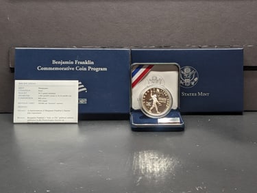 2006-P PROOF Benjamin Franklin Scientist Commemorative Silver Dollar in OGP w/ COA