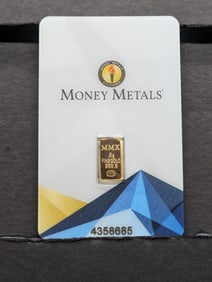 1/2 Gram Money Metals Exchange .9999 FINE GOLD Bar