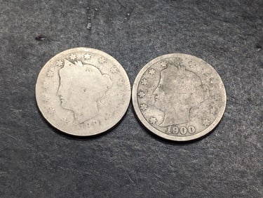 1900 & 1898 Liberty Head V-Nickels (2 PCS)