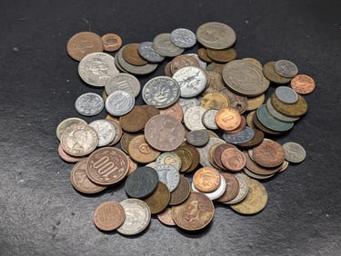 Bag of 0.9 Lbs. of Various Vintage & Modern World Coins
