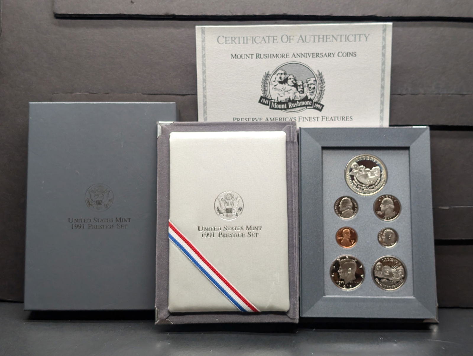 1991-S U.S. Mint Prestige Set in OGP w/ COA - Mount Rushmore Anniv. (1 of 5)