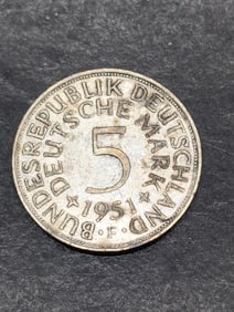 1951-F Germany 5 Silver Marks