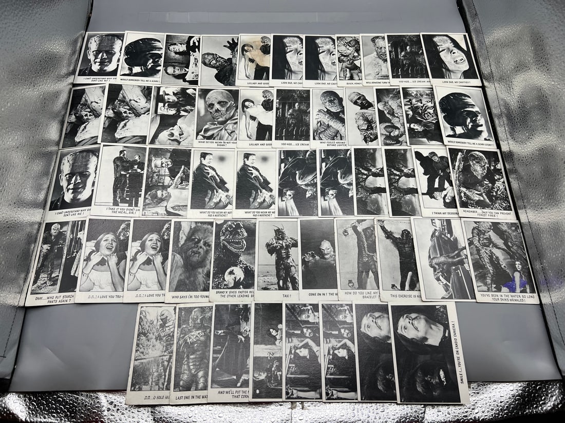 Lot of 1973 Topps You'll Die Laughing Horror Trading Cards - Varying Conditions (1 of 5)