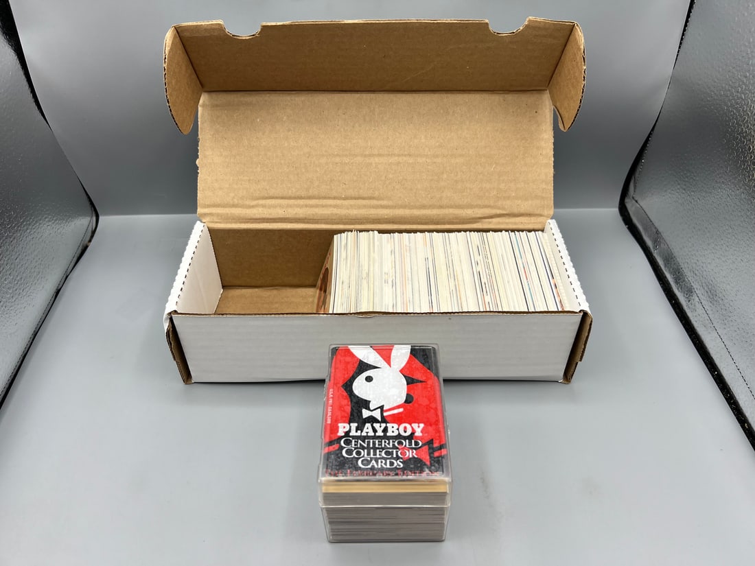 Box of Assorted Adult Playboy Trading Cards W/ (1) Centerfold Collector Complete Set (1 of 3)