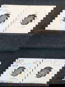 4 Low Grade Seated Half Dimes.