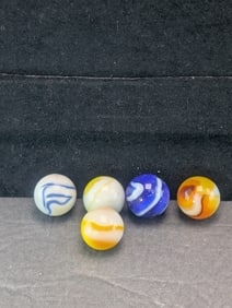 Five Assorted Large Marbles