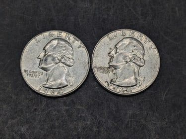(2) 1964-D Washington Quarters