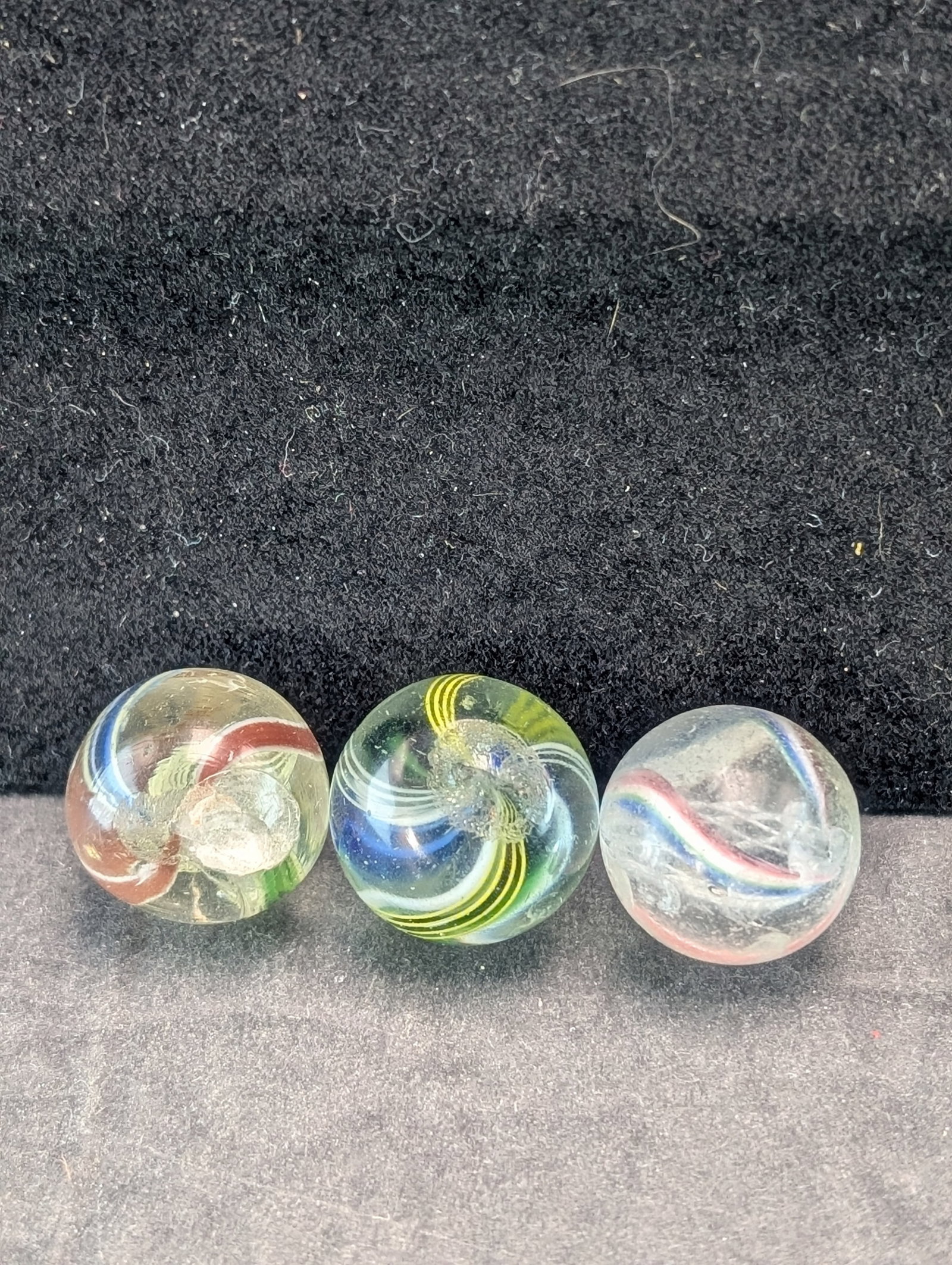 Three Swirl Pattern Small H. M. Marbles: Three Swirl Pattern Small H. M. Marbles