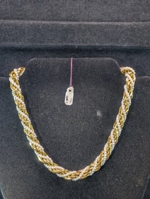 18" Vintage Gold and Pearl Look Necklace