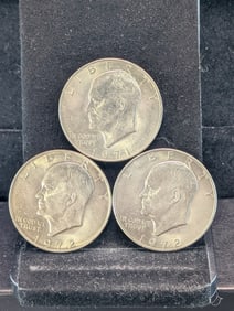 (1) 1971 & (2) 1972 Clad Eisenhower Dollars