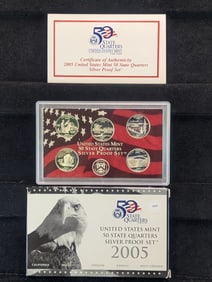 2005-S U.S. Mint Fifty State Quarters Silver Proof Set