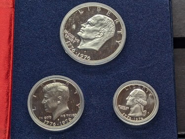 3 Coin U.S. Mint BI-Centennial 40% Silver Proof Set