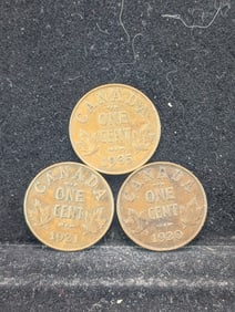 1920, 1921, & 1935 Canada Cents