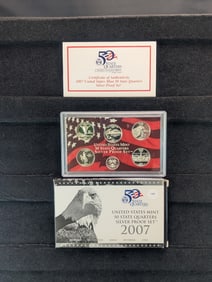 2007-S U.S. Mint Fifty State Quarters Silver Proof Set
