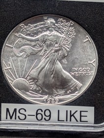 1989 AM. Eagle $1.00 1 OZ. Silver, MS-69 Like