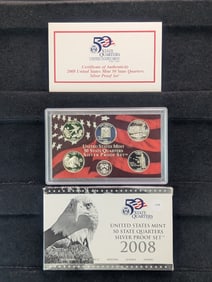 2008-S U.S. Mint Fifty State Quarters Silver Proof Set